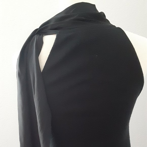 LRL Black Silk & Cashmere Tie Neck Sleeveless Sweater - size S - Picture 6 of 11